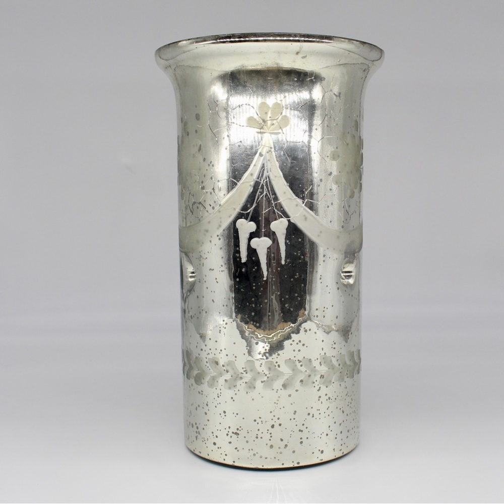 Large Mercury Glass Candle Holder/Flower Vase
